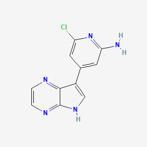 molecular formula C11H8ClN5 B8516212 6-chloro-4-(5H-pyrrolo[2,3-b]pyrazin-7-yl)pyridin-2-amine 