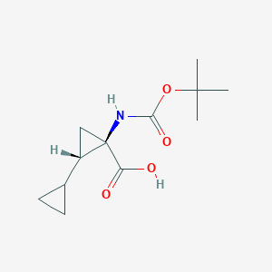 molecular formula C12H19NO4 B8516217 (1S,2R)-2-((Tert-butoxycarbonyl)amino)-[1,1'-BI(cyclopropane)]-2-carboxylic acid 