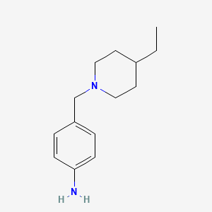 molecular formula C14H22N2 B8516309 4-(4-Ethylpiperidinomethyl)-aniline 