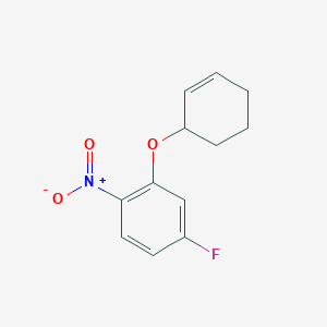 molecular formula C12H12FNO3 B8516316 2-(Cyclohex-2-enyloxy)-4-fluoro-1-nitro-benzene 