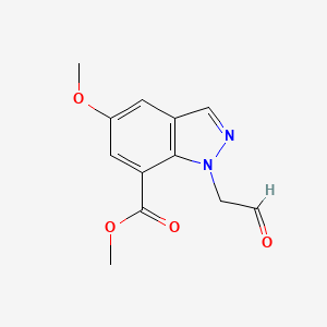molecular formula C12H12N2O4 B8516332 methyl 5-methoxy-1-(2-oxoethyl)-1H-indazole-7-carboxylate 