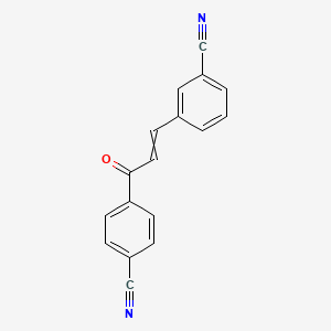 molecular formula C17H10N2O B8516417 4-[3-(3-Cyanophenyl)-1-oxo-2-propenyl]benzonitrile 