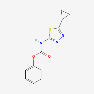 molecular formula C12H11N3O2S B8516430 Phenyl 5-cyclopropyl-1,3,4-thiadiazol-2-ylcarbamate 