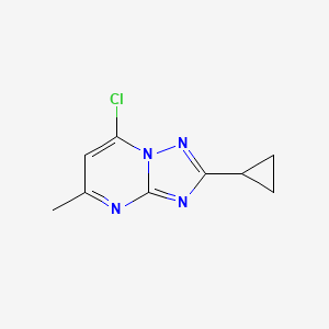 molecular formula C9H9ClN4 B8516470 7-Chloro-2-cyclopropyl-5-methyl[1,2,4]triazolo[1,5-a]pyrimidine 