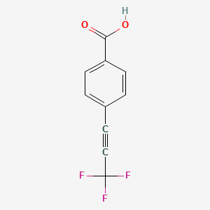 molecular formula C10H5F3O2 B8516472 4-(Trifluoroprop-1-yn-1-yl)benzoic acid 