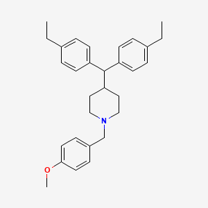 molecular formula C30H37NO B8516554 4-[Bis(4-ethylphenyl)methyl]-1-[(4-methoxyphenyl)methyl]piperidine CAS No. 169610-32-6