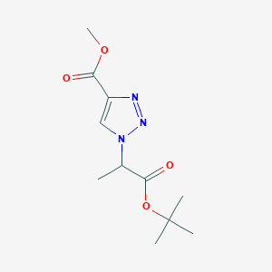 molecular formula C11H17N3O4 B8516584 methyl 1-(2-tert-butoxy-1-methyl-2-oxoethyl)-1H-1,2,3-triazole-4-carboxylate 