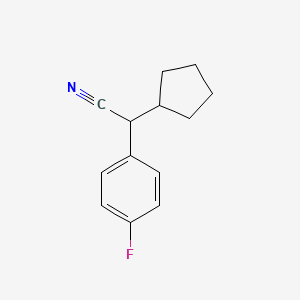molecular formula C13H14FN B8516770 alpha-(4-Fluorophenyl)cyclopentaneacetonitrile 