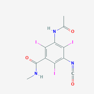 molecular formula C11H8I3N3O3 B8516786 3-acetamido-2,4,6-triiodo-5-isocyanato-N-methylbenzamide CAS No. 62701-24-0