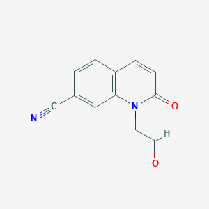molecular formula C12H8N2O2 B8516796 2-Oxo-1-(2-oxoethyl)-1,2-dihydroquinoline-7-carbonitrile 
