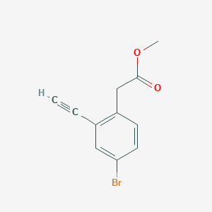 molecular formula C11H9BrO2 B8516799 Methyl (4-bromo-2-ethynylphenyl)acetate 