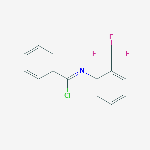 molecular formula C14H9ClF3N B8516864 N-[2-(Trifluoromethyl)phenyl]benzenecarboximidoyl chloride CAS No. 64321-99-9