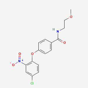 molecular formula C16H15ClN2O5 B8516869 4-(4-chloro-2-nitrophenoxy)-N-(2-methoxyethyl)benzamide 