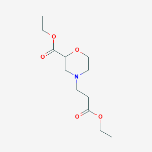 molecular formula C12H21NO5 B8516887 Ethyl 4-(3-ethoxy-3-oxopropyl)morpholine-2-carboxylate 