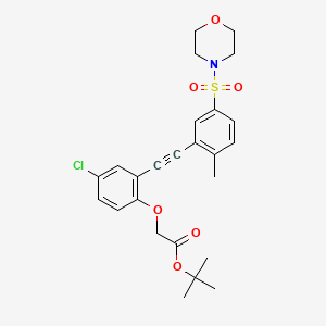 molecular formula C25H28ClNO6S B8516896 Tert-butyl(4-chloro-2-{[2-methyl-5-(morpholin-4-ylsulfonyl)phenyl]ethynyl}phenoxy)acetate 