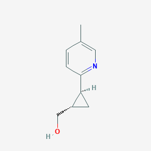 molecular formula C10H13NO B8516909 ((1S,2S)-2-(5-methylpyridin-2-yl)cyclopropyl)methanol 