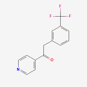 molecular formula C14H10F3NO B8516933 1-(Pyridin-4-yl)-1-oxo-2-(3-trifluoromethylphenyl)ethane 
