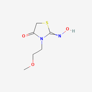 molecular formula C6H10N2O3S B8516962 2-(Hydroxyimino)-3-(2-methoxyethyl)-1,3-thiazolidin-4-one CAS No. 61330-98-1