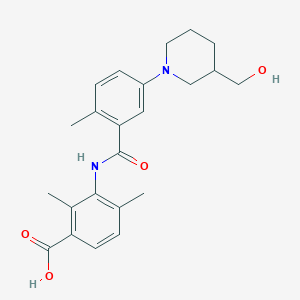 molecular formula C23H28N2O4 B8517001 3-[[5-[3-(Hydroxymethyl)-1-piperidyl]-2-methyl-benzoyl]amino]-2,4-dimethyl-benzoic acid 