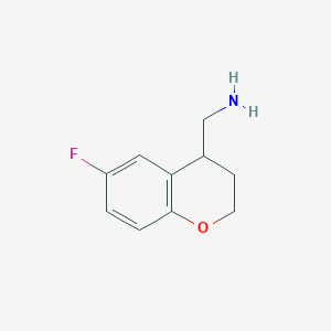 molecular formula C10H12FNO B8517016 1-(6-fluoro-3,4-dihydro-2H-chromen-4-yl)methanamine 