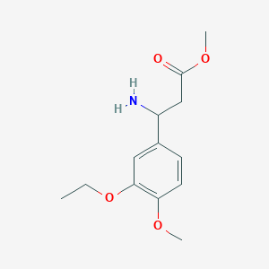 molecular formula C13H19NO4 B8517029 Methyl 3-amino-3-(3-ethoxy-4-methoxyphenyl)propanoate 