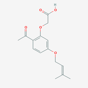 molecular formula C15H18O5 B8517037 {2-Acetyl-5-[(3-methylbut-2-en-1-yl)oxy]phenoxy}acetic acid CAS No. 64506-48-5