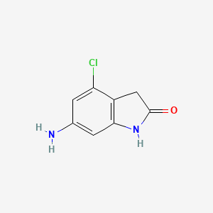 molecular formula C8H7ClN2O B8517051 6-amino-4-chloro-1,3-dihydro-2H-indol-2-one 