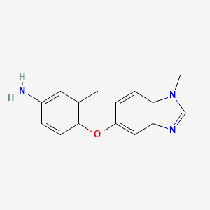 molecular formula C15H15N3O B8517083 3-methyl-4-(1-methyl-1H-benzo[d]imidazol-5-yloxy)benzenamine CAS No. 937263-74-6