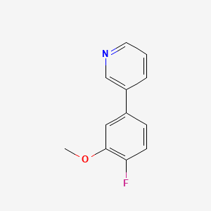 molecular formula C12H10FNO B8517102 3-(4-Fluoro-3-methoxyphenyl)pyridine 