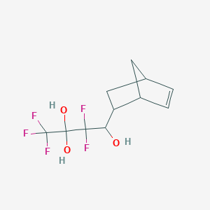 molecular formula C11H13F5O3 B8517140 1-(Bicyclo[2.2.1]hept-5-en-2-yl)-2,2,4,4,4-pentafluorobutane-1,3,3-triol CAS No. 556053-07-7