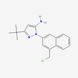 molecular formula C18H20ClN3 B8517153 3-t-butyl-1-[4-(chloromethyl)naphthalen-2-yl]-1H-pyrazol-5-amine 