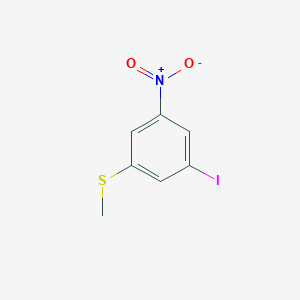 molecular formula C7H6INO2S B8517215 1-Iodo-3-methylsulfanyl-5-nitro-benzene 