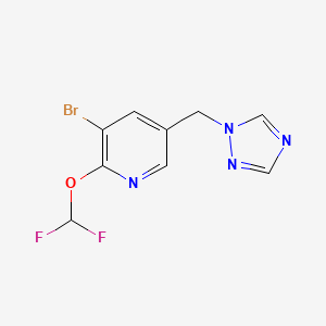 molecular formula C9H7BrF2N4O B8517230 5-((1H-1,2,4-Triazol-1-yl)methyl)-3-bromo-2-(difluoromethoxy)pyridine 