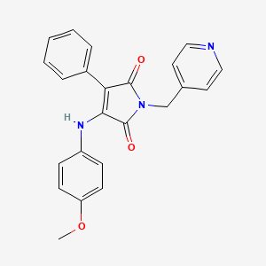 molecular formula C23H19N3O3 B8517262 3-[(4-Methoxyphenyl)amino]-4-phenyl-1-(pyridin-4-ylmethyl)-1H-pyrrole-2,5-dione 
