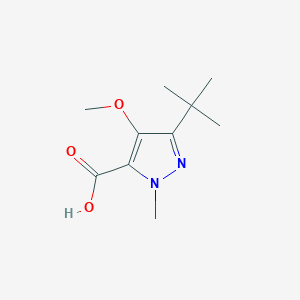 molecular formula C10H16N2O3 B8517279 5-tert-butyl-4-methoxy-2-methyl-2H-pyrazole-3-carboxylic acid 