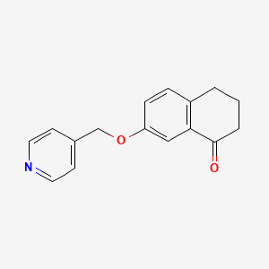 molecular formula C16H15NO2 B8517303 7-(Pyridin-4-ylmethoxy)-1,2,3,4-tetrahydronaphthalen-1-one 