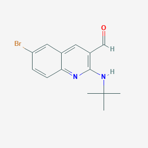 molecular formula C14H15BrN2O B8517324 6-Bromo-2-(tert-butylamino)quinoline-3-carbaldehyde 