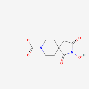 molecular formula C13H20N2O5 B8517371 8-tert-Butyloxycarbonyl-2-hydroxy-2,8-diazaspiro[4,5]decane-1,3-dione 