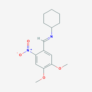 molecular formula C15H20N2O4 B8517384 6-Nitroveratrylidenecyclohexylamine CAS No. 58522-63-7