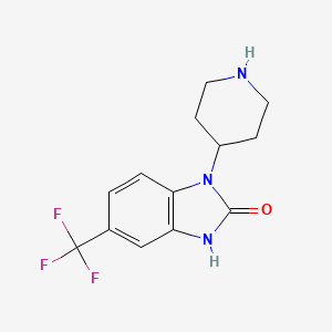 molecular formula C13H14F3N3O B8517388 1-(Piperidin-4-yl)-5-(trifluoromethyl)-1H-benzo[d]imidazol-2(3H)-one 