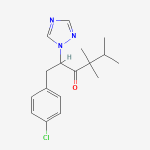 molecular formula C17H22ClN3O B8517393 1-(4-Chlorophenyl)-4,4,5-trimethyl-2-(1H-1,2,4-triazol-1-yl)hexan-3-one CAS No. 89517-23-7