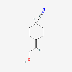 molecular formula C9H13NO B8517401 4-(2-Hydroxyethylidene)cyclohexanecarbonitrile 