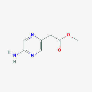 molecular formula C7H9N3O2 B8517414 Methyl (5-aminopyrazin-2-yl)acetate 