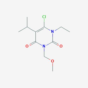 molecular formula C11H17ClN2O3 B8517450 6-chloro-1-ethyl-5-isopropyl-3-methoxymethyl-1H-pyrimidine-2,4-dione 