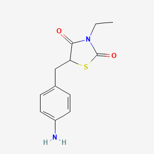 molecular formula C12H14N2O2S B8517468 5-(4-Aminobenzyl)-3-ethylthiazolidine-2,4-dione 
