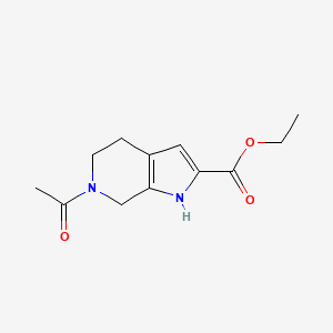 1h-Pyrrolo[2,3-c]pyridine-2-carboxylic acid,6-acetyl-4,5,6,7-tetrahydro-,ethyl ester