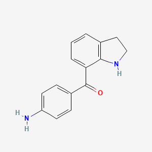 molecular formula C15H14N2O B8517538 Methanone,(4-aminophenyl)(2,3-dihydro-1h-indol-7-yl)- 