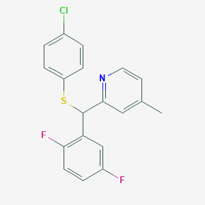 molecular formula C19H14ClF2NS B8517615 2-{[(4-Chlorophenyl)sulfanyl](2,5-difluorophenyl)methyl}-4-methylpyridine CAS No. 558462-73-0