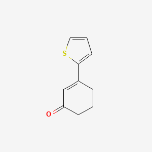 molecular formula C10H10OS B8517644 3-(Thiophen-2-yl)cyclohex-2-enone 