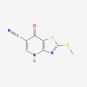 molecular formula C8H5N3OS2 B8517654 7-Hydroxy-2-methylsulfanyl-thiazolo[4,5-b]pyridine-6-carbonitrile 